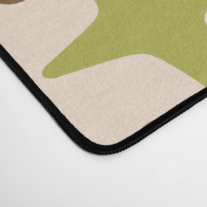 Mid Century Modern Atomic Starburst Pattern 441 Orange Brown Turquoise Chartreuse Desk Mat Gallery Image 4
