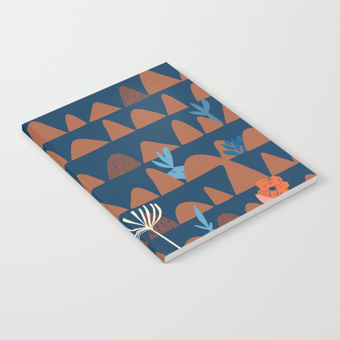 Farmland abstract pattern dark blue Notebook Gallery Image 1