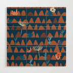 Farmland abstract pattern dark blue Wood Wall Art Gallery Image 1