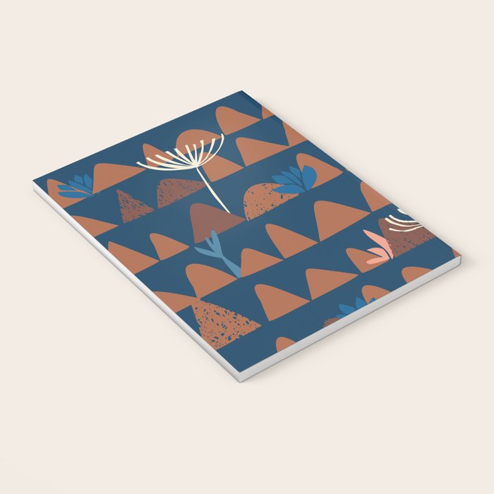 Farmland abstract pattern dark blue Notebook Gallery Image 3