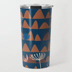 Farmland abstract pattern dark blue Travel Mug Gallery Image 1