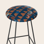 Farmland abstract pattern dark blue Stool Gallery Image 2