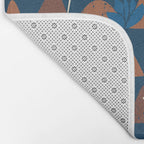 Farmland abstract pattern dark blue Bath Mat Gallery Image 2