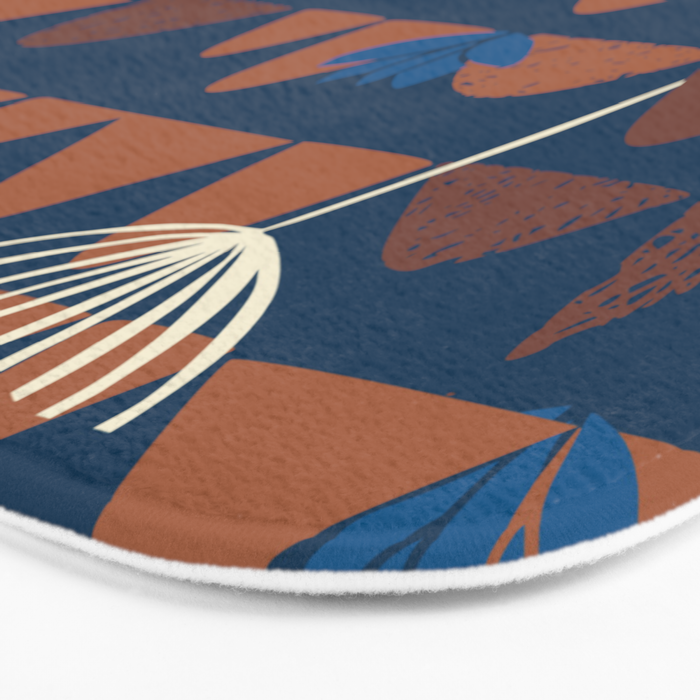 Farmland abstract pattern dark blue Bath Mat Gallery Image 3