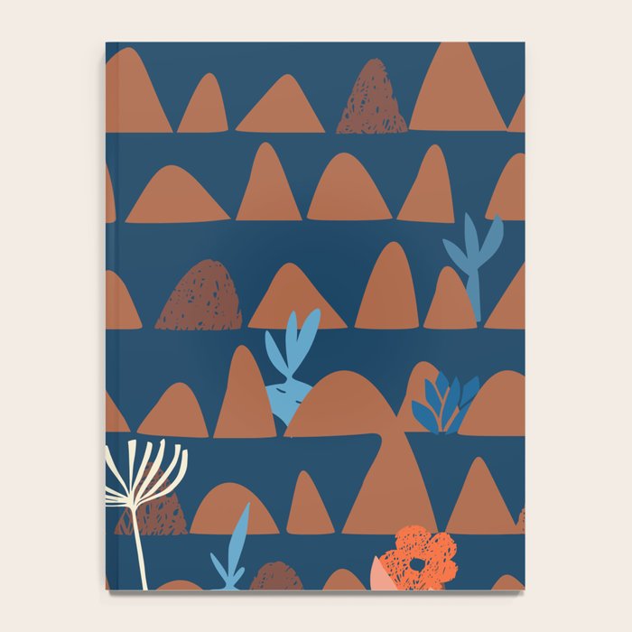 Farmland abstract pattern dark blue Notebook Gallery Image 4