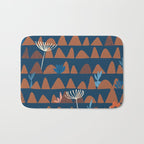 Farmland abstract pattern dark blue Bath Mat Gallery Image 1