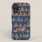 Farmland abstract pattern dark blue iPhone Case Gallery Image 1