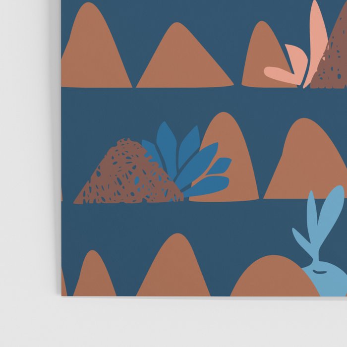 Farmland abstract pattern dark blue Poster Gallery Image 3