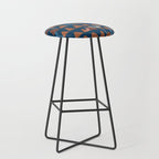Farmland abstract pattern dark blue Stool Gallery Image 1
