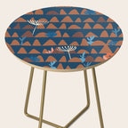 Farmland abstract pattern dark blue Side Table Gallery Image 2