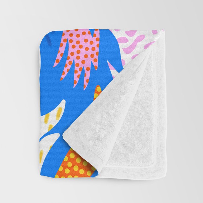 Abstract hand drawn shapes doodle pattern Throw Blanket Gallery Image 3