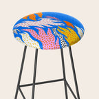 Abstract hand drawn shapes doodle pattern Stool Gallery Image 2