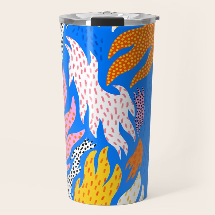 Abstract hand drawn shapes doodle pattern Travel Mug Gallery Image 1