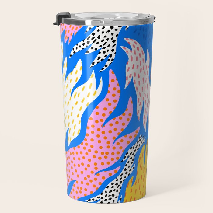 Abstract hand drawn shapes doodle pattern Travel Mug Gallery Image 3