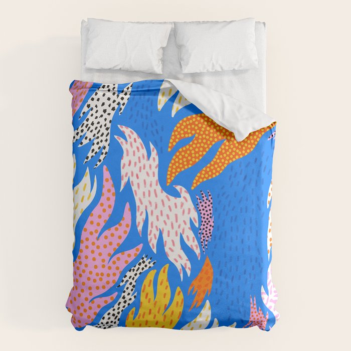 Abstract hand drawn shapes doodle pattern Duvet Cover Gallery Image 6