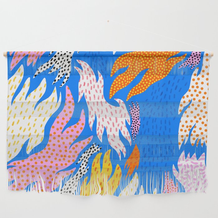Abstract hand drawn shapes doodle pattern Wall Hanging Gallery Image 1