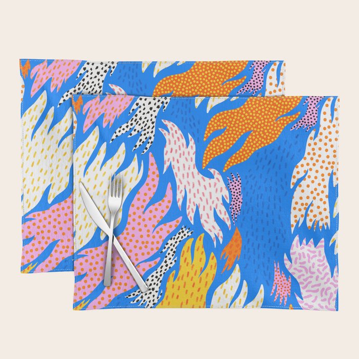 Abstract hand drawn shapes doodle pattern Placemat Gallery Image 1
