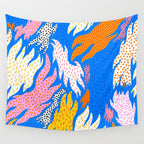 Abstract hand drawn shapes doodle pattern Wall Tapestry Gallery Image 4