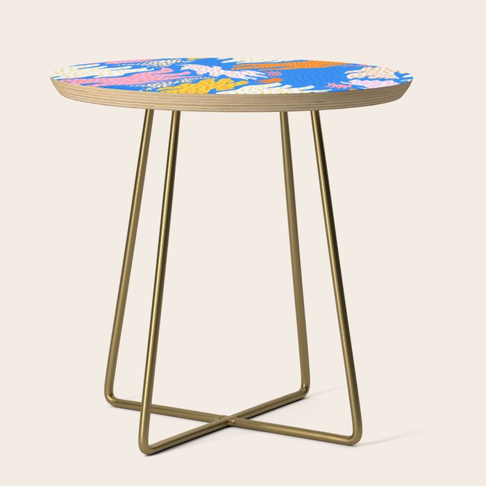 Abstract hand drawn shapes doodle pattern Side Table Gallery Image 1