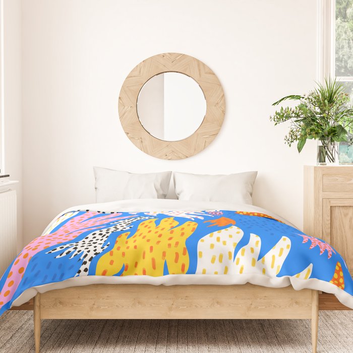Abstract hand drawn shapes doodle pattern Duvet Cover Gallery Image 3