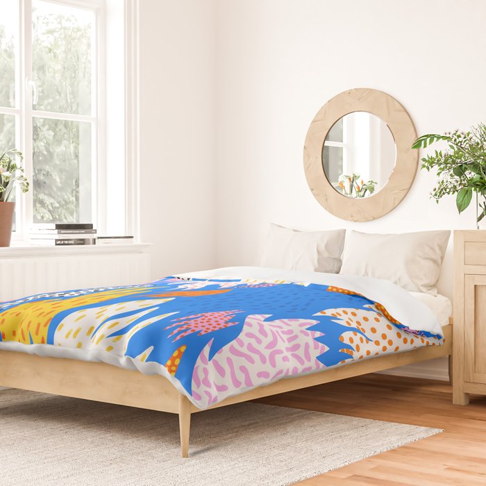 Abstract hand drawn shapes doodle pattern Duvet Cover Gallery Image 2