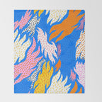 Abstract hand drawn shapes doodle pattern Throw Blanket Gallery Image 2