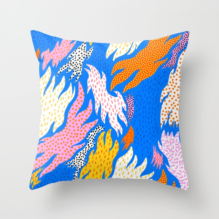 Abstract hand drawn shapes doodle pattern Throw Pillow Gallery Image 6
