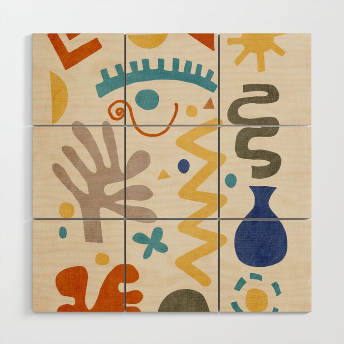 Modern Boho Matisse Inspired Artwork Wood Wall Art Gallery Image 1