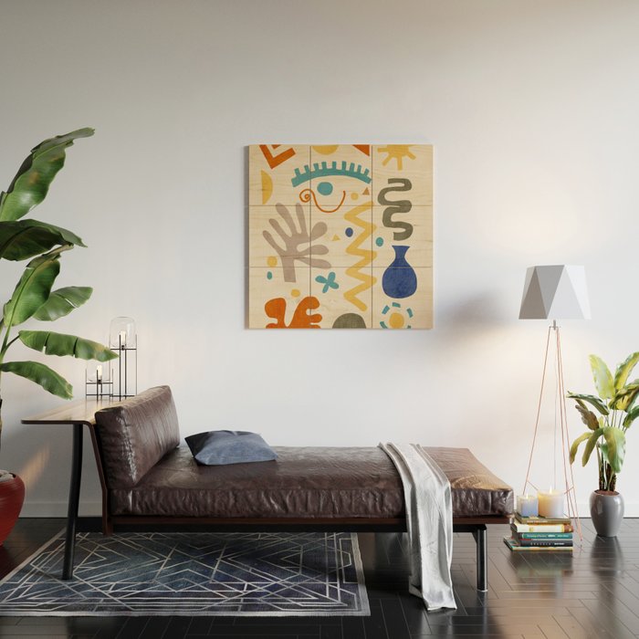 Modern Boho Matisse Inspired Artwork Wood Wall Art Gallery Image 2