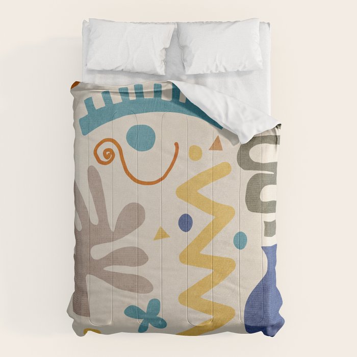 Modern Boho Matisse Inspired Artwork Comforter Gallery Image 6