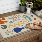 Modern Boho Matisse Inspired Artwork Outdoor Rug Gallery Image 2