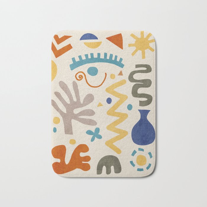 Modern Boho Matisse Inspired Artwork Bath Mat Gallery Image 1