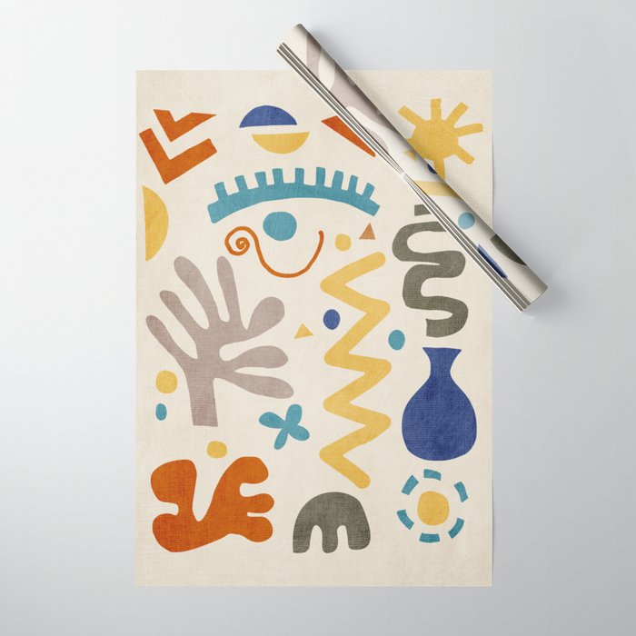 Modern Boho Matisse Inspired Artwork Wrapping Paper Gallery Image 1