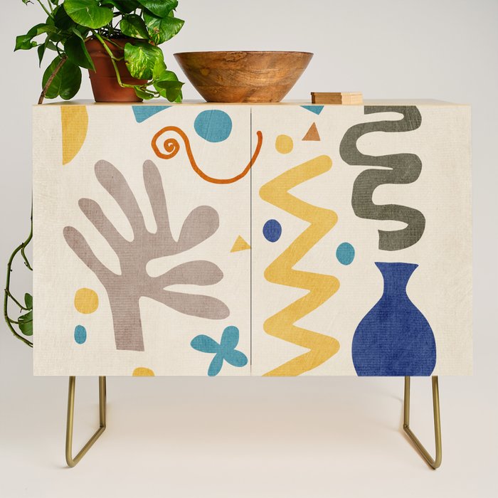 Modern Boho Matisse Inspired Artwork Credenza Gallery Image 1