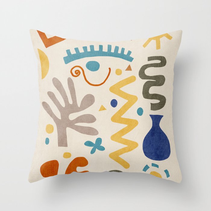 Modern Boho Matisse Inspired Artwork Throw Pillow Gallery Image 6