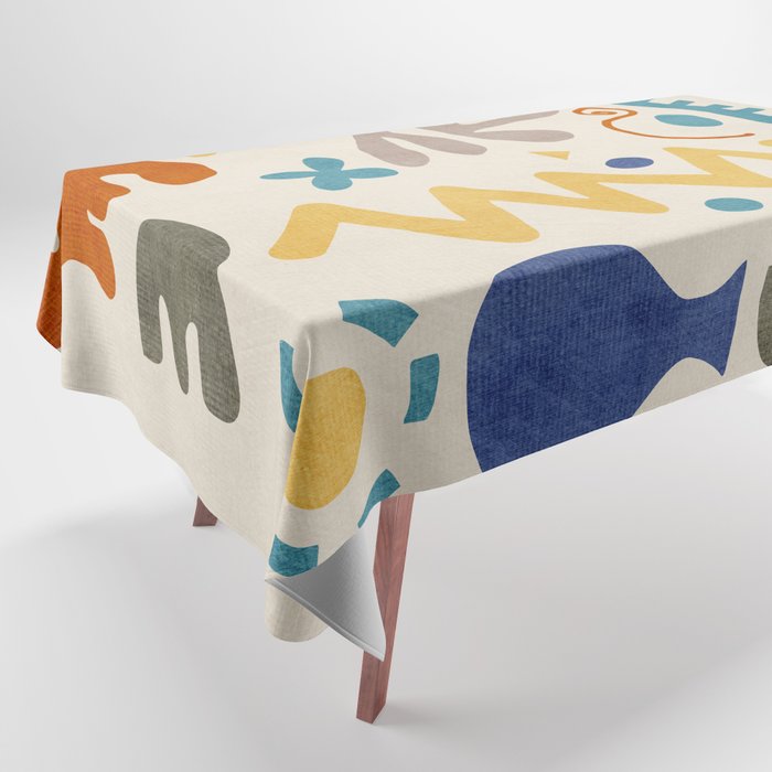 Modern Boho Matisse Inspired Artwork Tablecloth Gallery Image 1