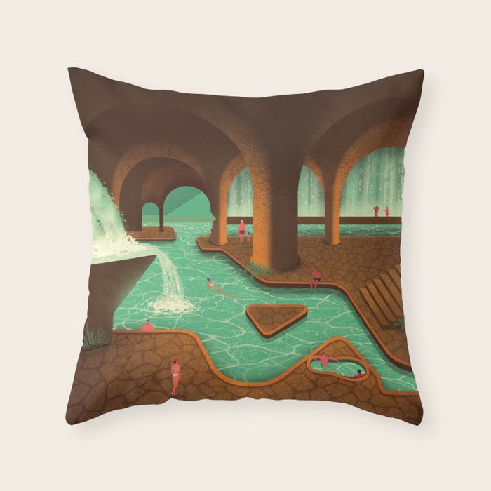 Secret Thermal Baths Throw Pillow Gallery Image 6