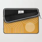 Mid Century Modern Geometric 118 in Yellow Gold Shades (Rainbow and Sun Abstraction) Laptop Sleeve Gallery Image 2