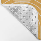 Mid Century Modern Geometric 118 in Yellow Gold Shades (Rainbow and Sun Abstraction) Bath Mat Gallery Image 2