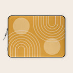 Mid Century Modern Geometric 118 in Yellow Gold Shades (Rainbow and Sun Abstraction) Laptop Sleeve Gallery Image 1