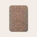 Flowery Boho Rug I // 17th Century Distressed Colorful Red Navy Blue Burlap Tan Ornate Accent Patter Bath Mat Gallery Image 1