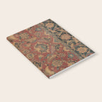Flowery Boho Rug I // 17th Century Distressed Colorful Red Navy Blue Burlap Tan Ornate Accent Patter Notebook Gallery Image 2