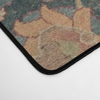 Flowery Boho Rug I // 17th Century Distressed Colorful Red Navy Blue Burlap Tan Ornate Accent Patter Desk Mat Gallery Image 4