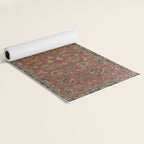 Flowery Boho Rug I // 17th Century Distressed Colorful Red Navy Blue Burlap Tan Ornate Accent Patter Yoga Mat Gallery Image 2