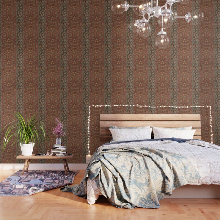 Flowery Boho Rug I // 17th Century Distressed Colorful Red Navy Blue Burlap Tan Ornate Accent Patter Wallpaper Gallery Image 3