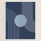 Geometric Lines in night Blue 10 (Rainbow and Sun Abstract) Jigsaw Puzzle Gallery Image 1
