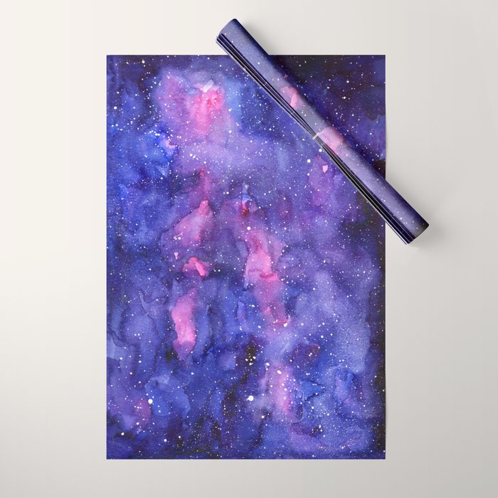 Galaxy Pattern Watercolor Wrapping Paper Gallery Image 1