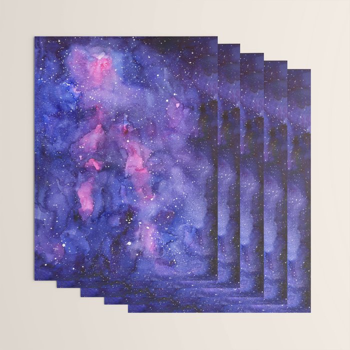 Galaxy Pattern Watercolor Wrapping Paper Gallery Image 3