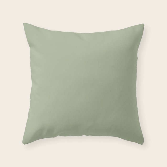 The Sage Green Solid  Throw Pillow Gallery Image 6