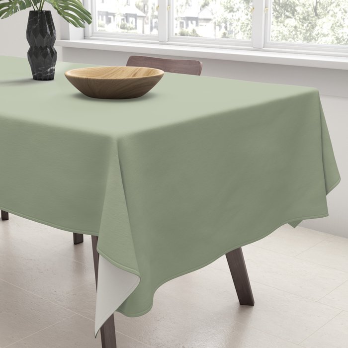 The Sage Green Solid  Tablecloth Gallery Image 3